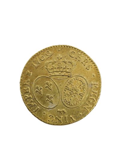 LOUIS d'or au bandeau du BEARN 1769 Pau 
Weight...