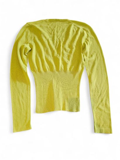 HERMES 
Pull col V en coton vert
Taille ...