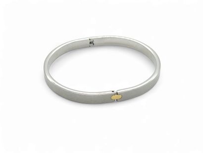 PEQUIGNET Brushed steel and 750° gold rigid...