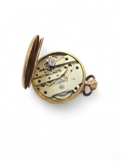 750° yellow gold gousset watch, numbered...