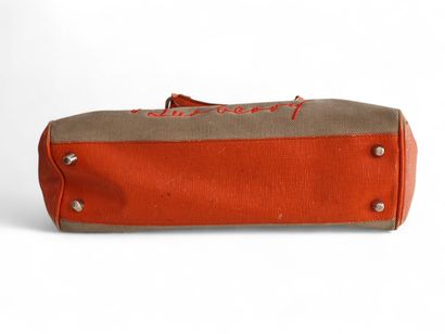 BURBERRY
Orange canvas and leather bag 
Poor...