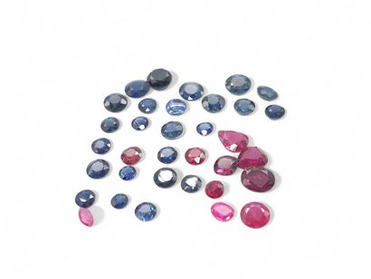 GEMS SAPHIR-RUBY Nbr 34 , round/pear , ,...