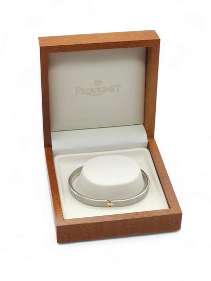 PEQUIGNET Brushed steel and 750° gold rigid...