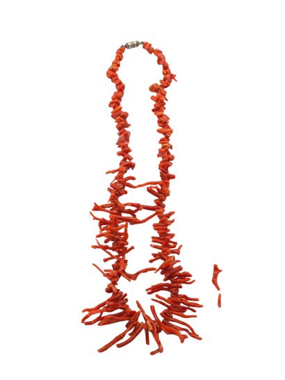 COLLIER corail, fermoir en métal