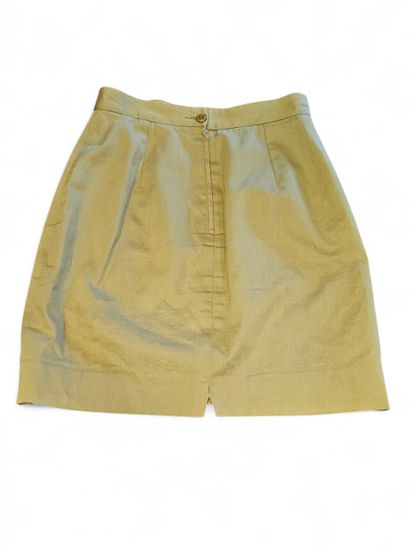 DIOR 
Khaki cotton jacket and mini skirt...