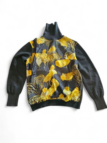 HERMES
Pull col roulé en cachemire noir et...