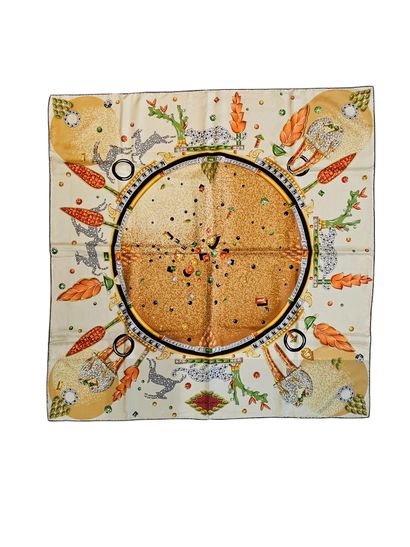CARTIER must 
Silk scarf decorated with precious...