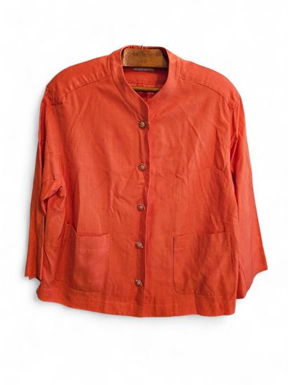 CHANEL
Orange linen dress and long-sleeved...