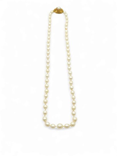 COLLIER sautoir 57 de perles de culture en...