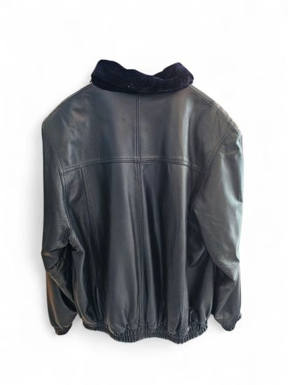 DAVID GREEN 
Blouson en cuir doublé en vison...