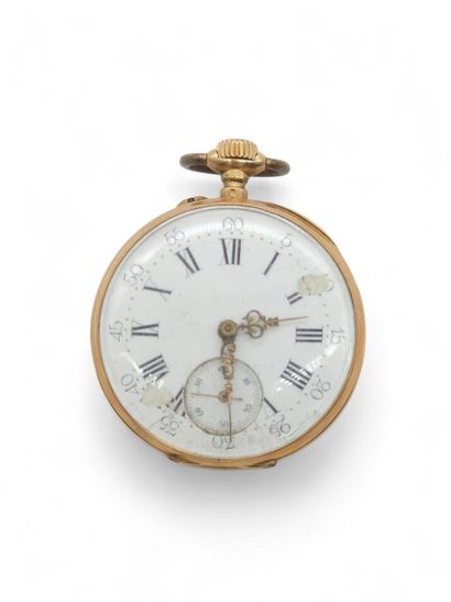 750° yellow gold gousset watch, numbered...