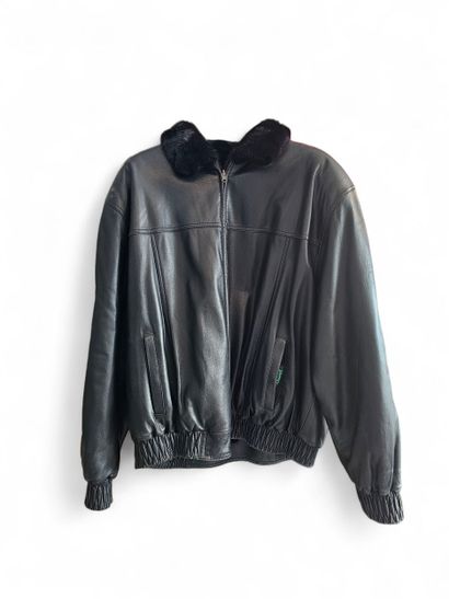 DAVID GREEN
Blouson en cuir doublé en vison...