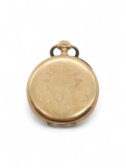 750° yellow gold gousset watch, numbered...