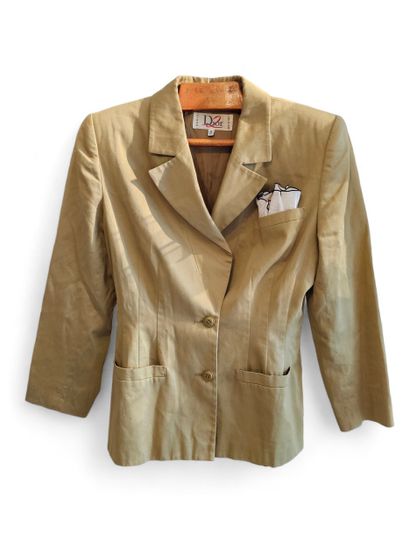 DIOR 
Khaki cotton jacket and mini skirt...