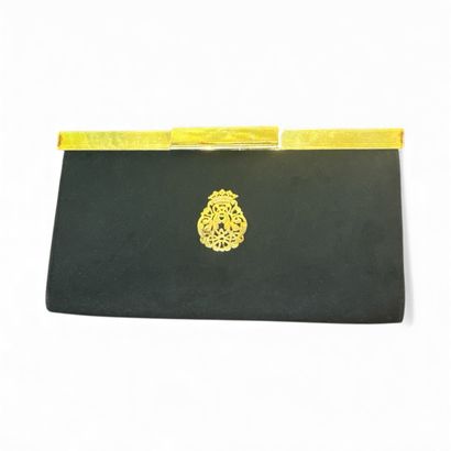 DUC 
Pochette du soir en daim noir et fermeture...