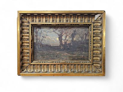 Travail XIXème siècle
Arbres au crépuscule
Huile...