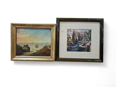 Travail XIXème siècle
Arbres au crépuscule
Huile...
