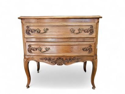 TRAVAIL XXème siècle 
Petite commode en noyer...