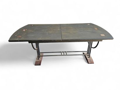 TABLE-BUREAU MODERNISTE rectangulaire, structure...