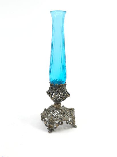 ITALIAN WORK XIXth century 
Pair of blue...