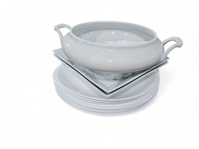 LARGE white and blue ceramic CACHE-POT with...