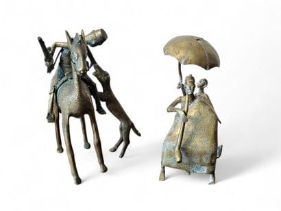 MALI DOGON
Two bronze figures of a wise man...
