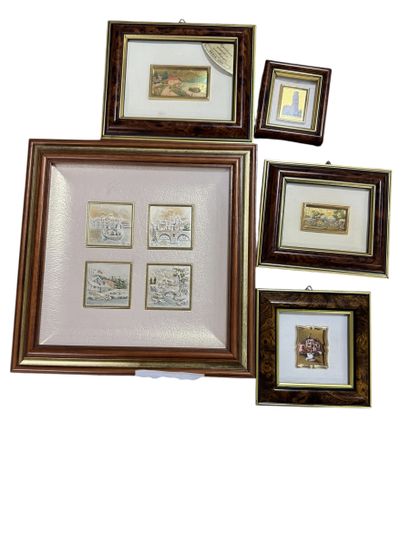 ITALIAN WORK 20th century 
Set of five framed...