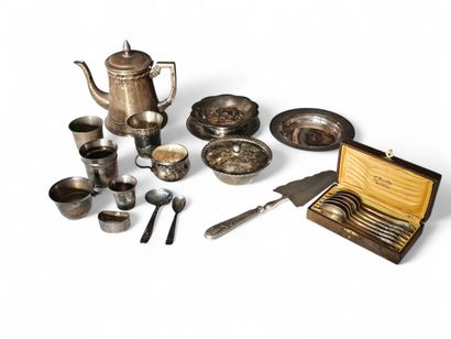 SILVER METAL SET including 
Teapot
Butter...