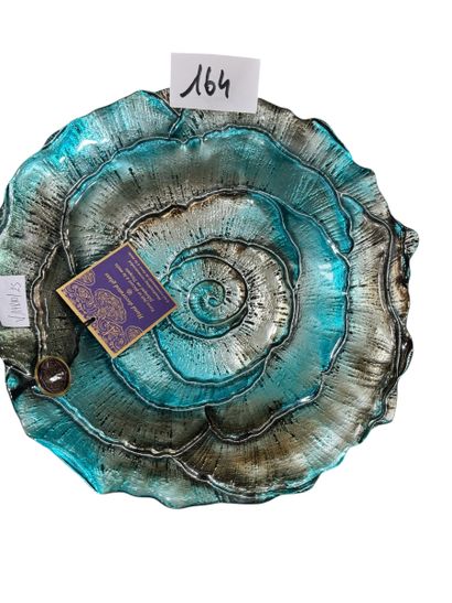 TURQUIE 
Plat en verre coloré 
Diam:33cm