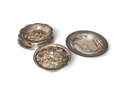 SILVER METAL SET including 
Teapot
Butter...