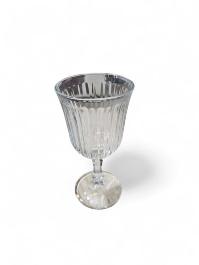 Set of stemmed glasses in cardboard box