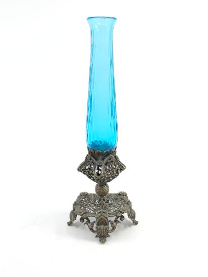 ITALIAN WORK XIXth century 
Pair of blue...