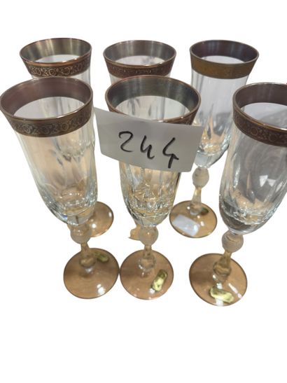 CHARLES FOGEL
Set of six cut crystal champagne...