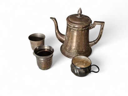 SILVER METAL SET including 
Teapot
Butter...