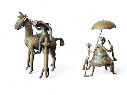 MALI DOGON
Two bronze figures of a wise man...