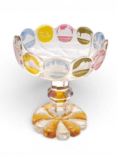 BOHÊME | Circular cut crystal CUP on pedestal,...