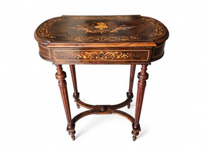 20th century WORK 
Henri II style wood veneer...
