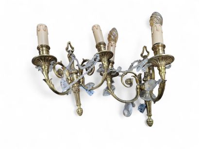 Pair of Louis XV style gilt bronze sconces...