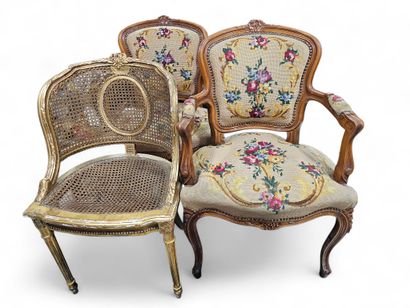 20th century work 
Pair of louis-style cabriolet...