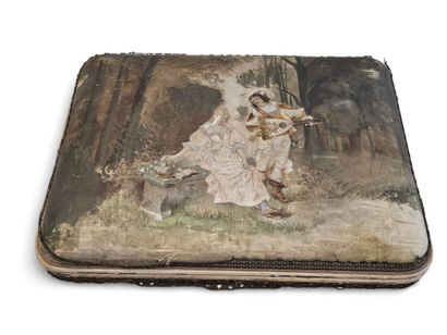XXth century WORK 
Large glove box in painted...
