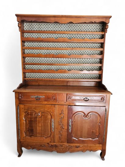 Natural wood china cabinet