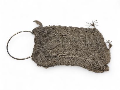 IMPORTANT EVENING BAG in silver 800° filigree...