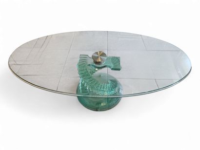 20th century FRENCH WORK
Oval coffee table...