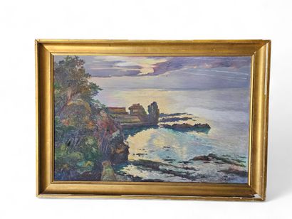 K Monti
Coastal landscape 
Framed oil on...