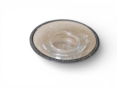 Engraved crystal pocket organizer, silver...