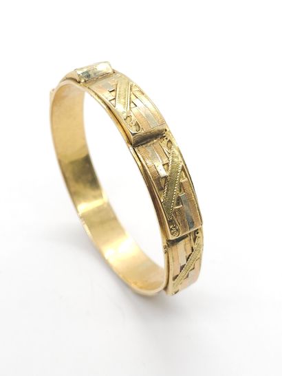 BRACELET in 750° yellow gold with geometric...