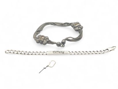 800° silver vest chain adorned with two ribbon...