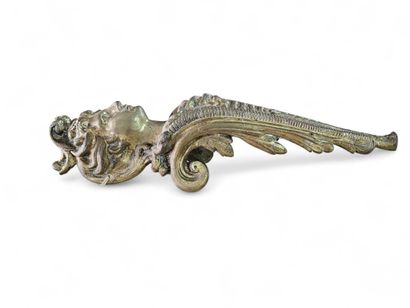 Antique gilded furniture bronze with espagnolette...