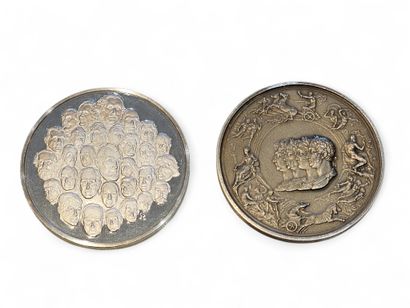 REUNION OF TWO 800° silver commemorative...