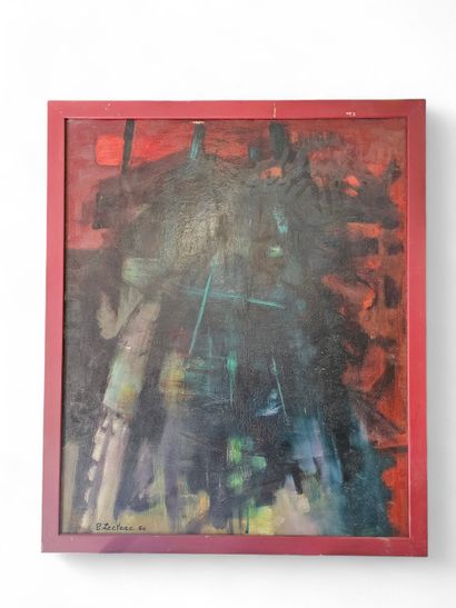 P LECLERC XX éme siècle 
Framed oil on isorel,...